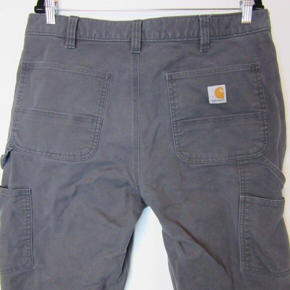 Carhartt Gray Rugged Flex Relaxed Fit Utility Work Pant Men's 36 Double Front - Picture 7 of 8